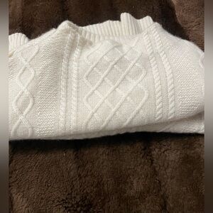 Talbots Pure Cashmere Cream Cable Knit Sweater